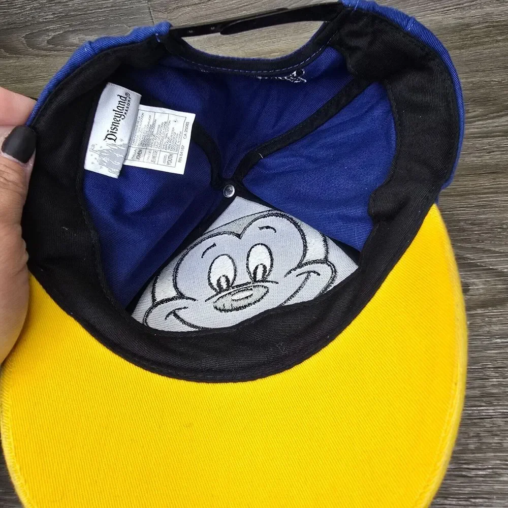 Vtg Youth Mickey Mouse Hat Ears Disney World Land Parks Signed Cap RARE snapback
